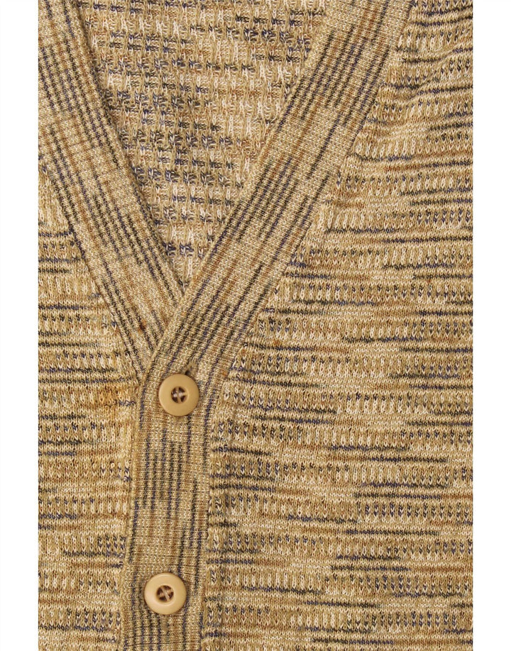 Mapier Herren-Cardigan, ärmellos, mittelbeige, gesprenkelte Baumwolle