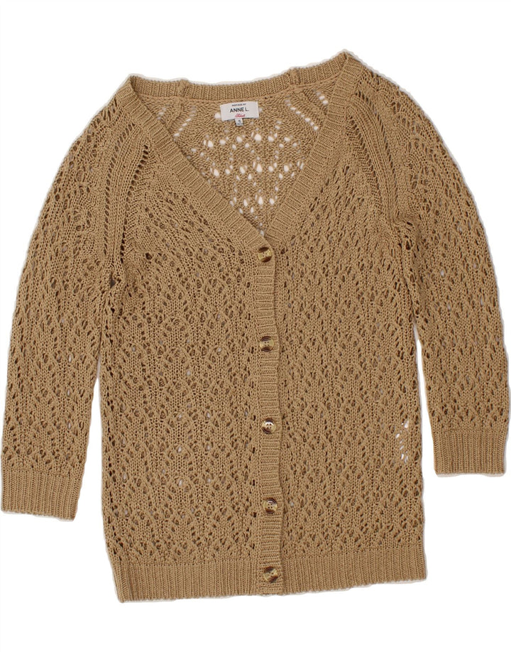 VINTAGE Womens Crochet Cardigan Sweater EU 36/38 Small Brown Polyester Vintage Vintage and Second-Hand Vintage from Messina Hembry 