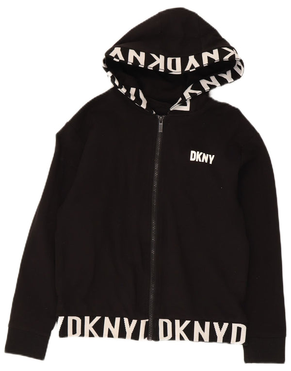 Dkny Crop Graphic Hoodie-Pullover für Jungen, 7–8 Jahre, schwarze Viskose