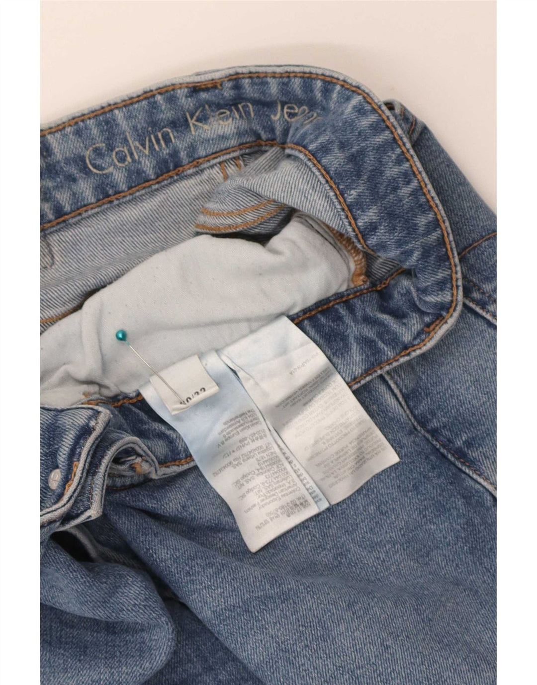 Calvin Klein Herren Slim Jeans W30 L32 Blaue Baumwolle