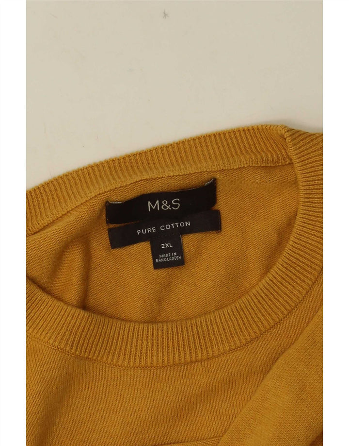 Marks & Spencer Herren-Pullover mit Rundhalsausschnitt, 2XL, Gelb