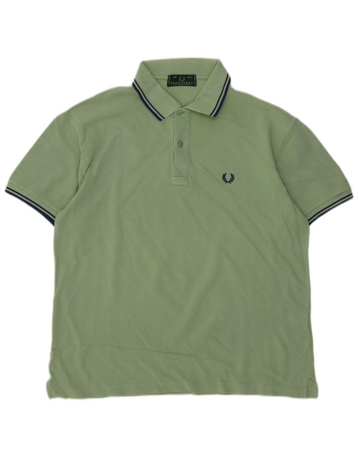 Fred Perry Herren-Poloshirt aus mittelgrüner Baumwolle