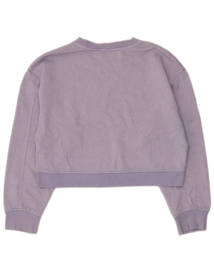 Zara Damen Crop Sweatshirt Pullover UK 14 Medium Lila
