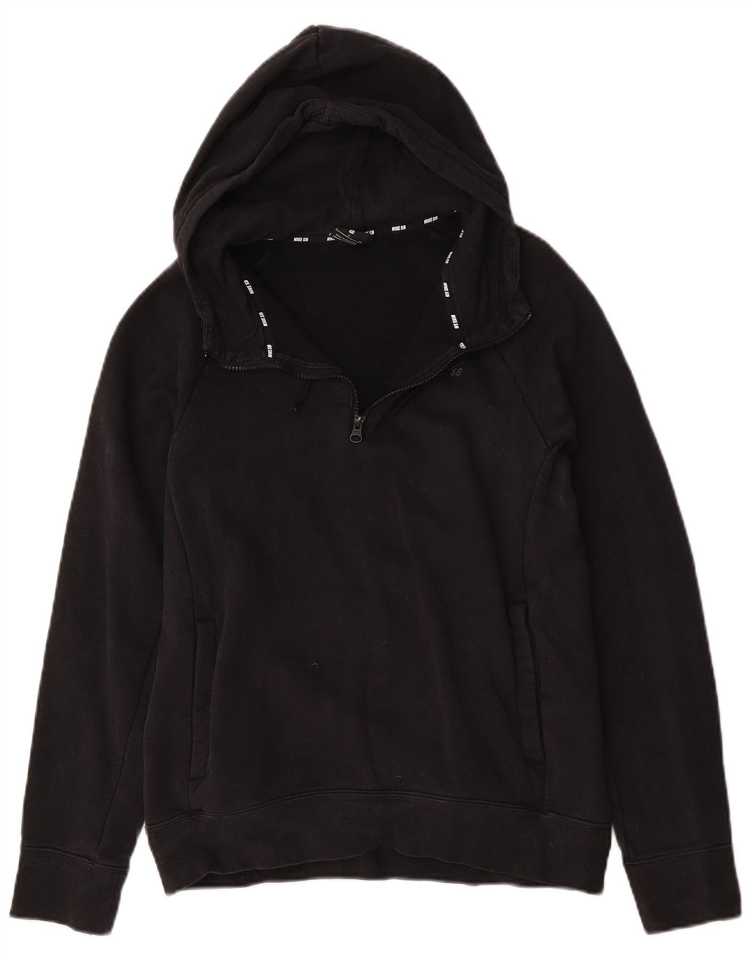 Nike Herren-Kapuzenpullover mit Reißverschluss, Größe S, schwarze Baumwolle