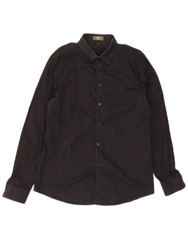 Iceberg Mens Slim Fit Shirt XL Black Cotton