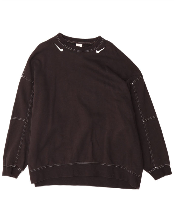 Nike Herren-Sweatshirt mit Grafik, übergroß, mittelschwarz, Baumwolle