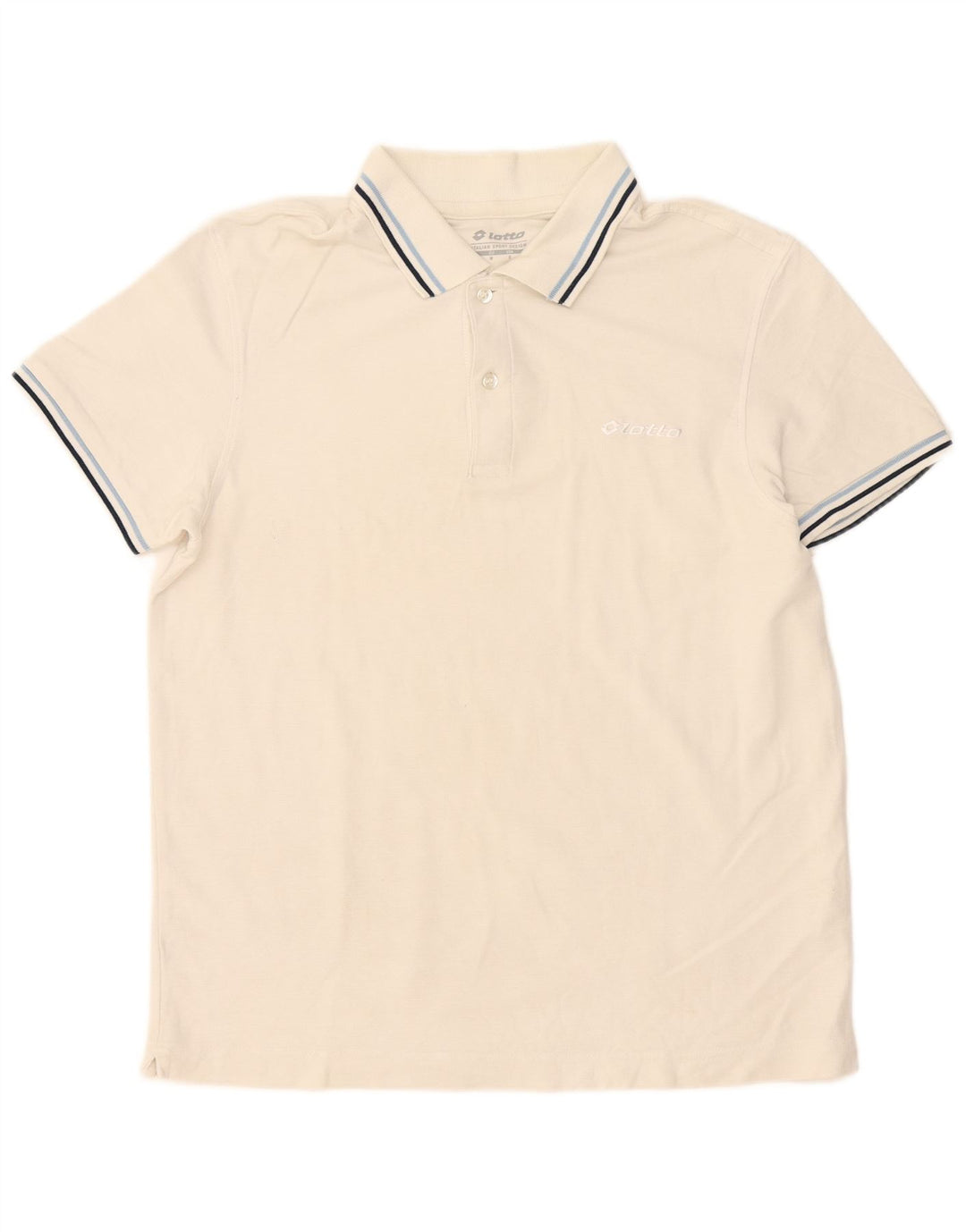 Lotto Herren-Poloshirt, klein, weiß gestreift, Baumwolle