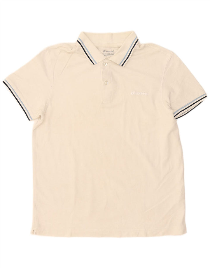 Lotto Herren-Poloshirt, klein, weiß gestreift, Baumwolle