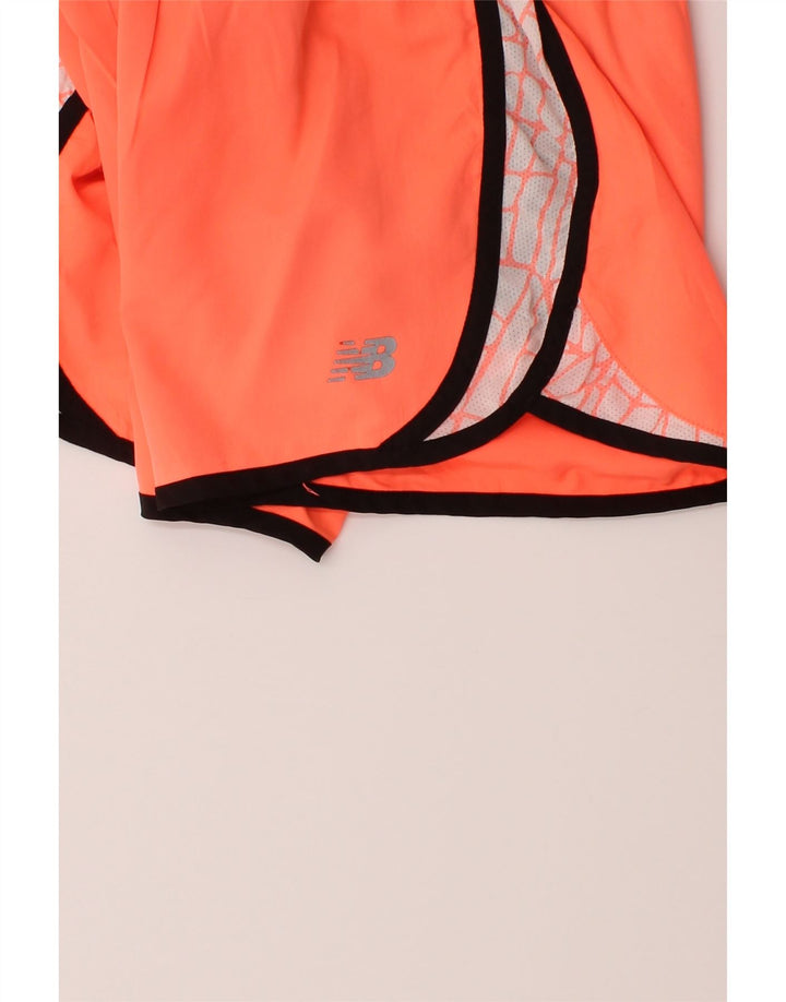NEW BALANCE Womens Sport Shorts UK 14 Medium Orange Polyester Vintage New Balance and Second-Hand New Balance from Messina Hembry 