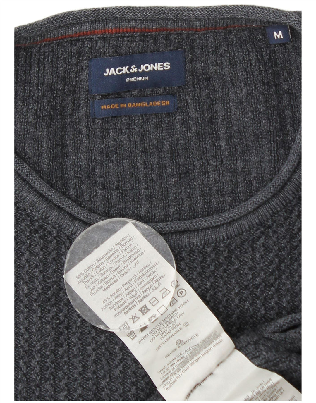 Jack & Jones Herren-Pullover mit Rundhalsausschnitt, mittelmarineblaue Baumwolle