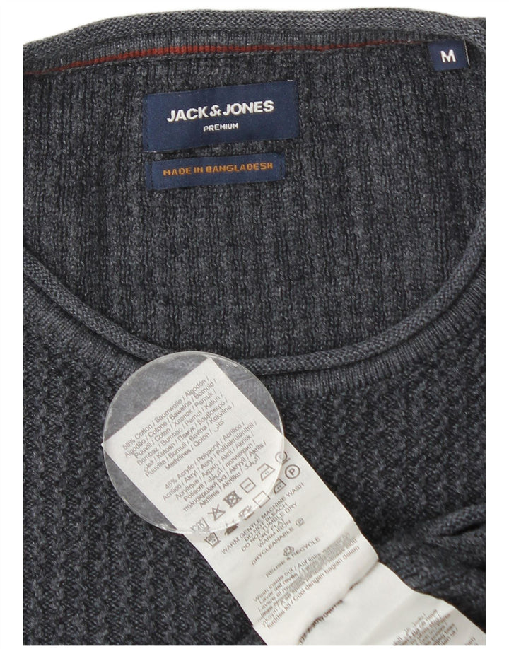 Jack & Jones Herren-Pullover mit Rundhalsausschnitt, mittelmarineblaue Baumwolle