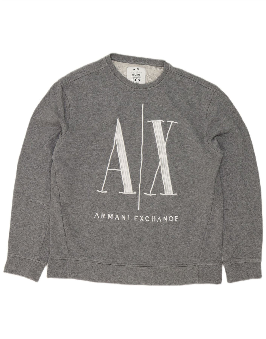 Armani Exchange Herren-Sweatshirt mit Grafik, mittelgraue Baumwolle