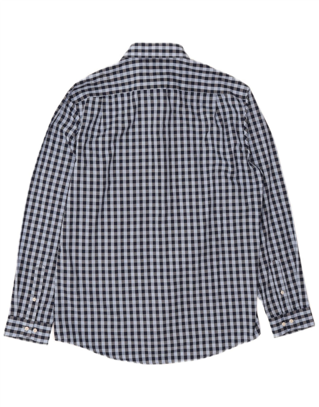 Ben Sherman Herrenhemd, Größe 16 1/2, große blaue Gingham-Baumwolle