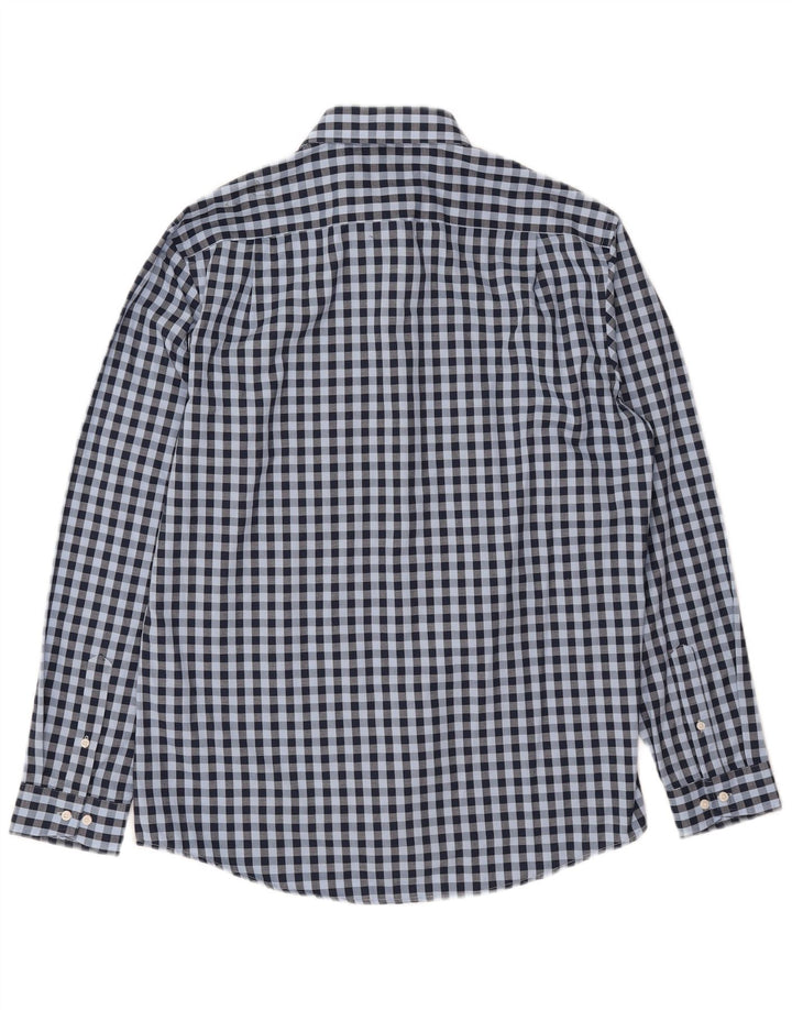 Ben Sherman Herrenhemd, Größe 16 1/2, große blaue Gingham-Baumwolle