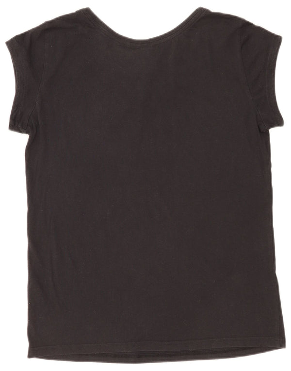 Adidas Damen Graphic T-Shirt Top UK 12 Medium Schwarz