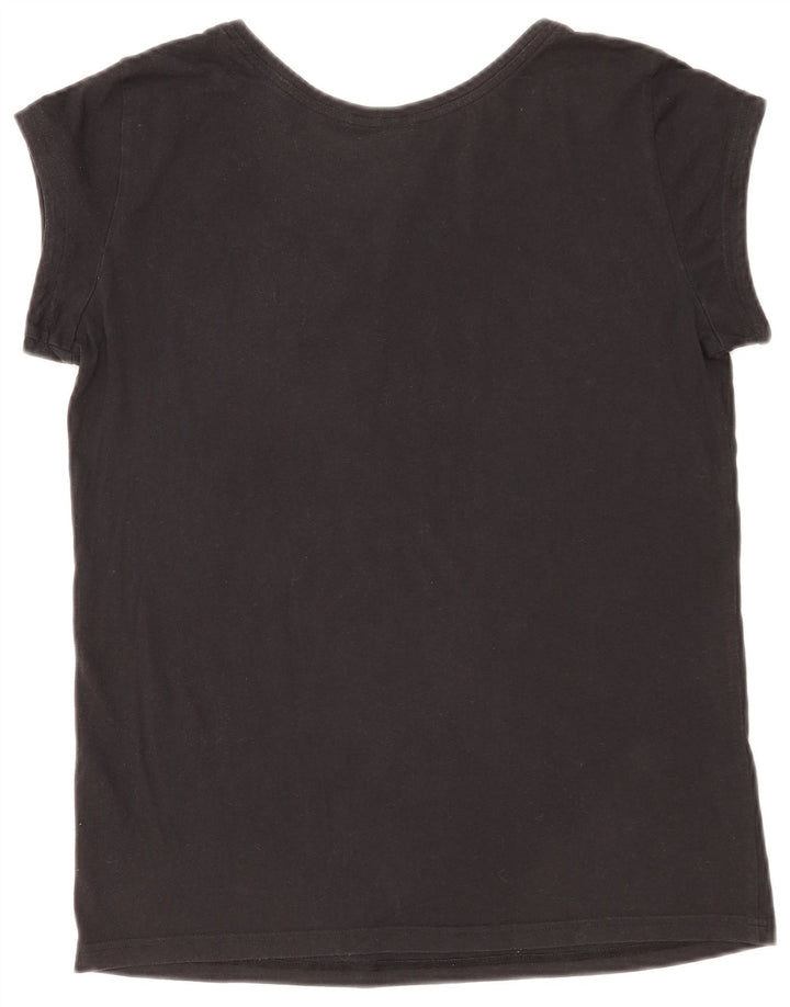 Adidas Damen Graphic T-Shirt Top UK 12 Medium Schwarz