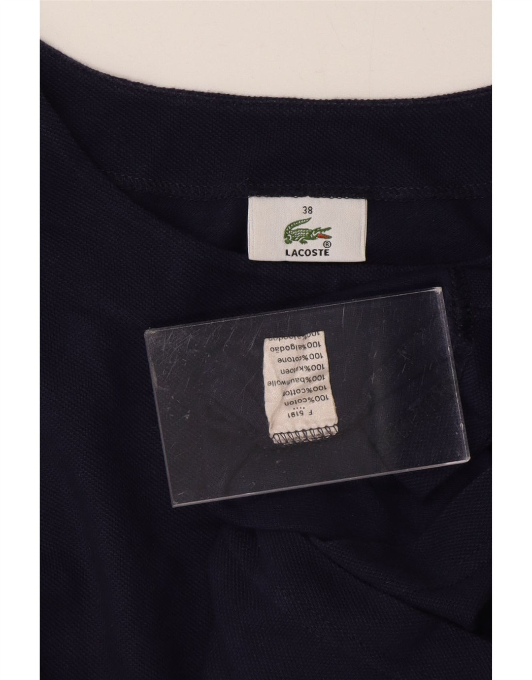 LACOSTE Womens T-Shirt Top Size 38 Medium Navy Blue Cotton