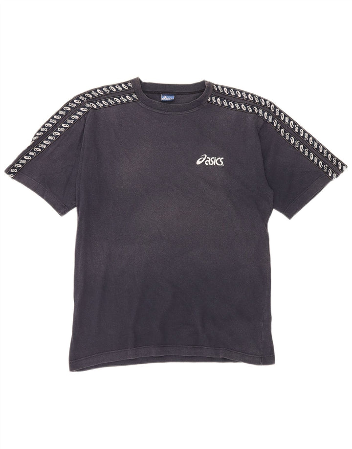 Asics Herren Grafik-T-Shirt-Oberteil aus Baumwolle in mittlerem Marineblau