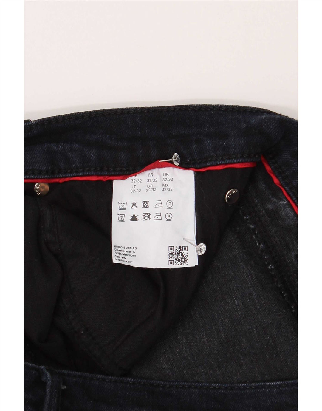 Hugo Boss Herren Straight Jeans W32 L32 Marineblaue Baumwolle