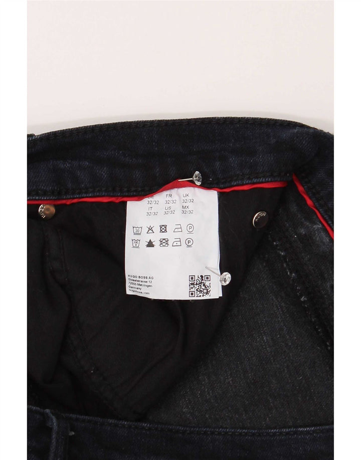 Hugo Boss Herren Straight Jeans W32 L32 Marineblaue Baumwolle