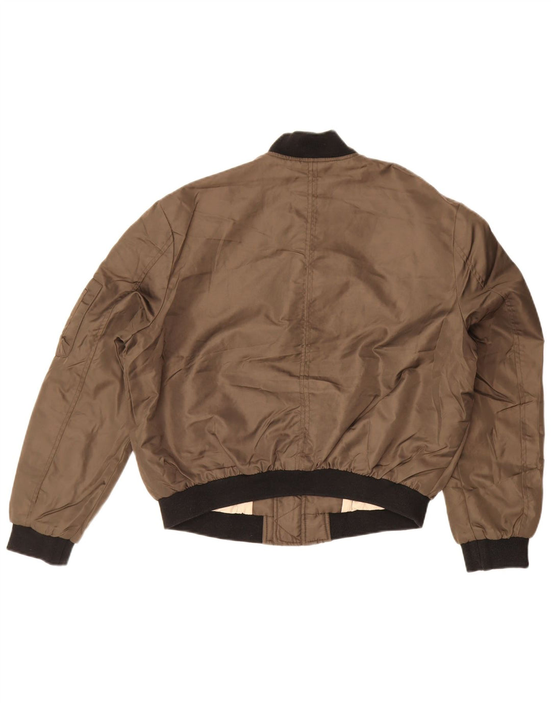 ZARA Damen Crop Oversized Bomberjacke UK 14 Mittelbraun
