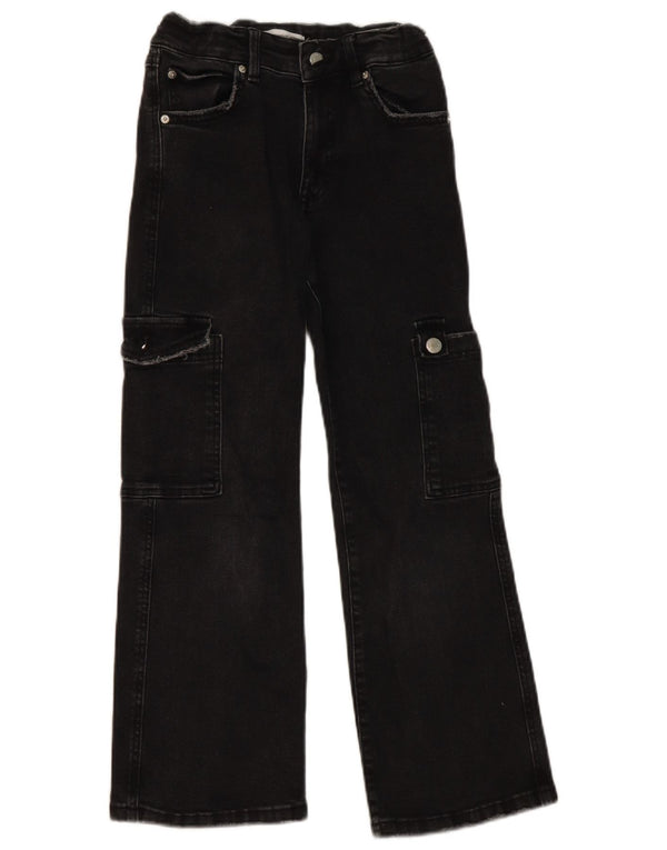 Zara Cargo-Jeans für Jungen mit weitem Bein, 9–10 Jahre, W26 L24, schwarze Baumwolle