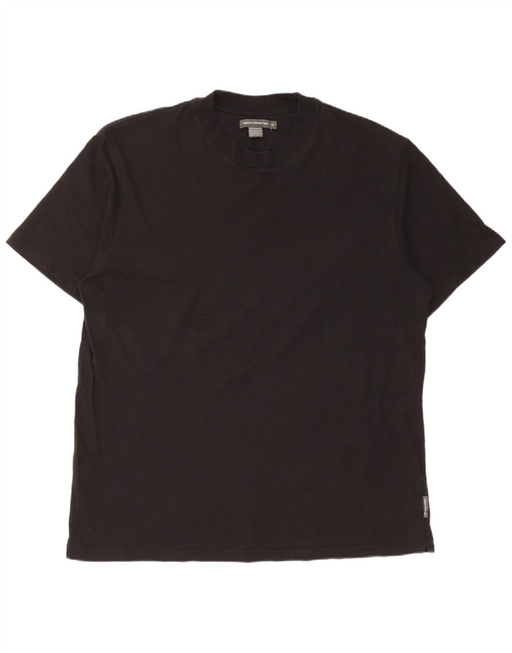 French Connection Herren T-Shirt Top XL Schwarz Baumwolle