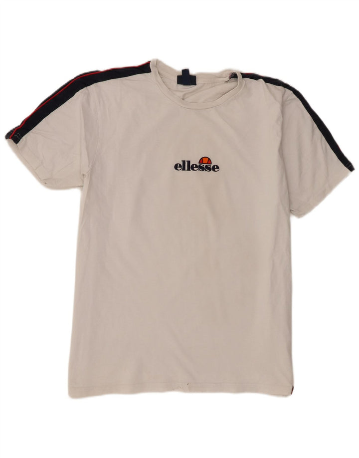 Ellesse Herren T-Shirt Top 2XL Weiße Colourblock-Baumwolle