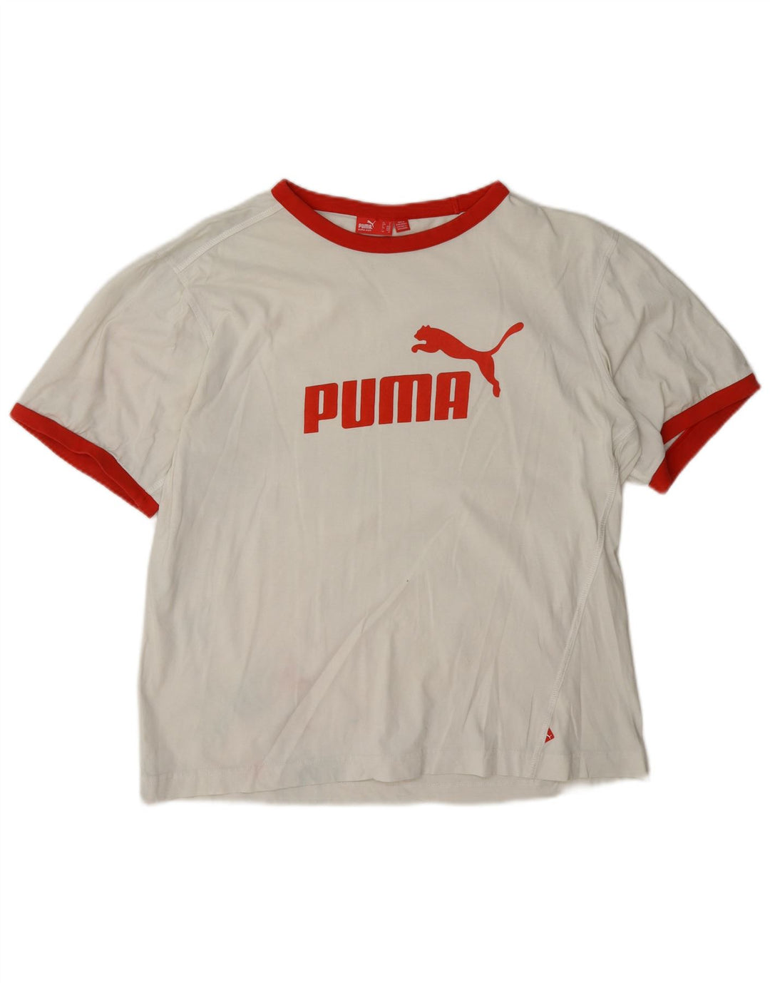 Puma Herren Grafik-T-Shirt-Oberteil Mittelweiß Farbblock