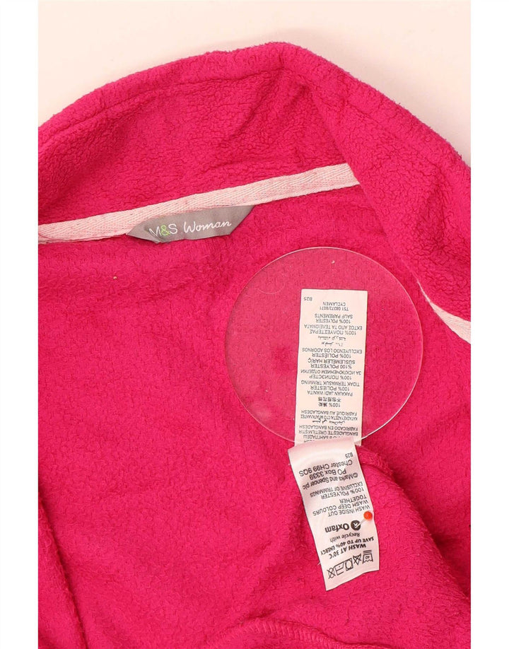 Marks & Spencer Damen Fleecejacke UK 16 Large Pink Polyester