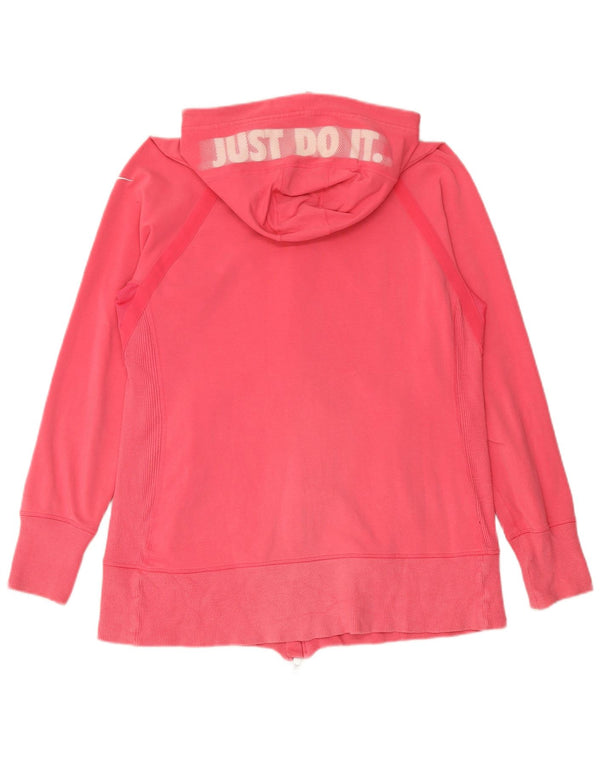 Nike Damen Dri Fit Graphic Zip Hoodie Pullover UK 16 Large Pink Sports