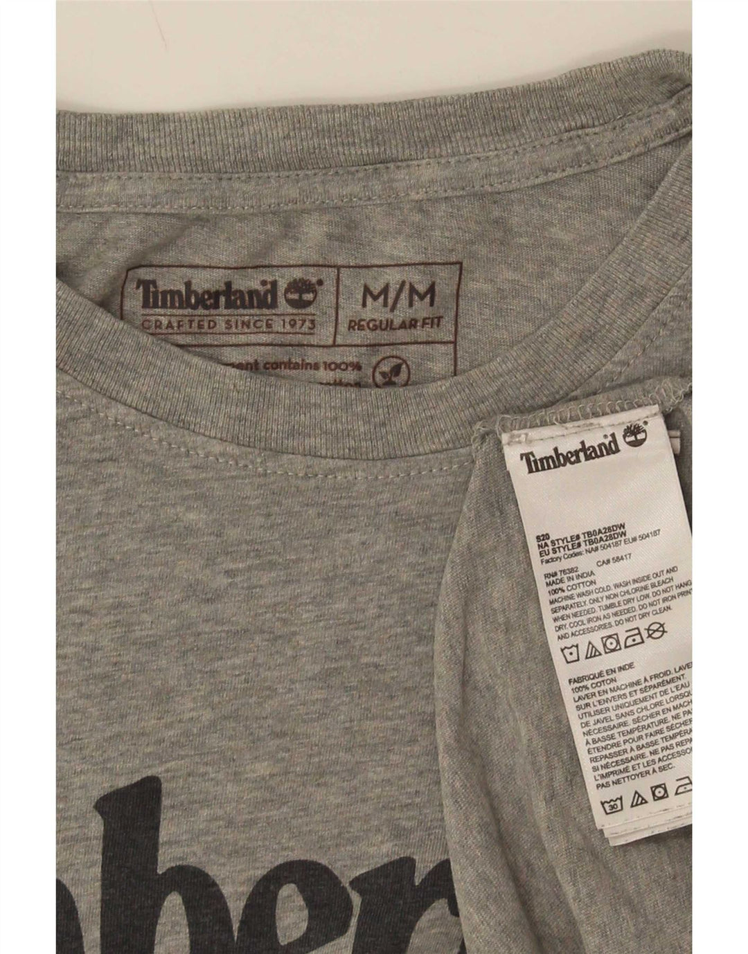 Timberland Herren-T-Shirt mit normaler Passform, mittelgrauer Baumwolle