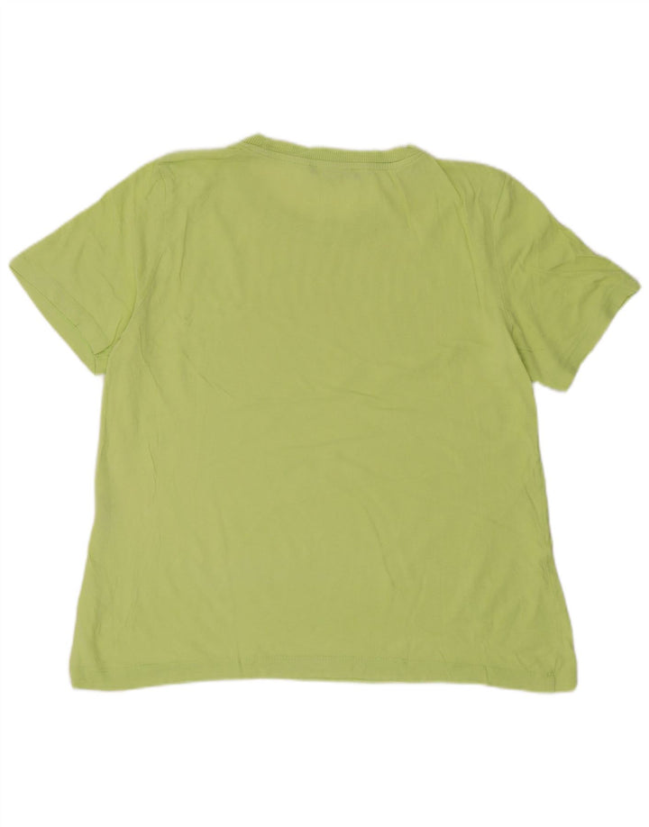 Zara Damen T-Shirt Top UK 12 Mittelgelb Baumwolle