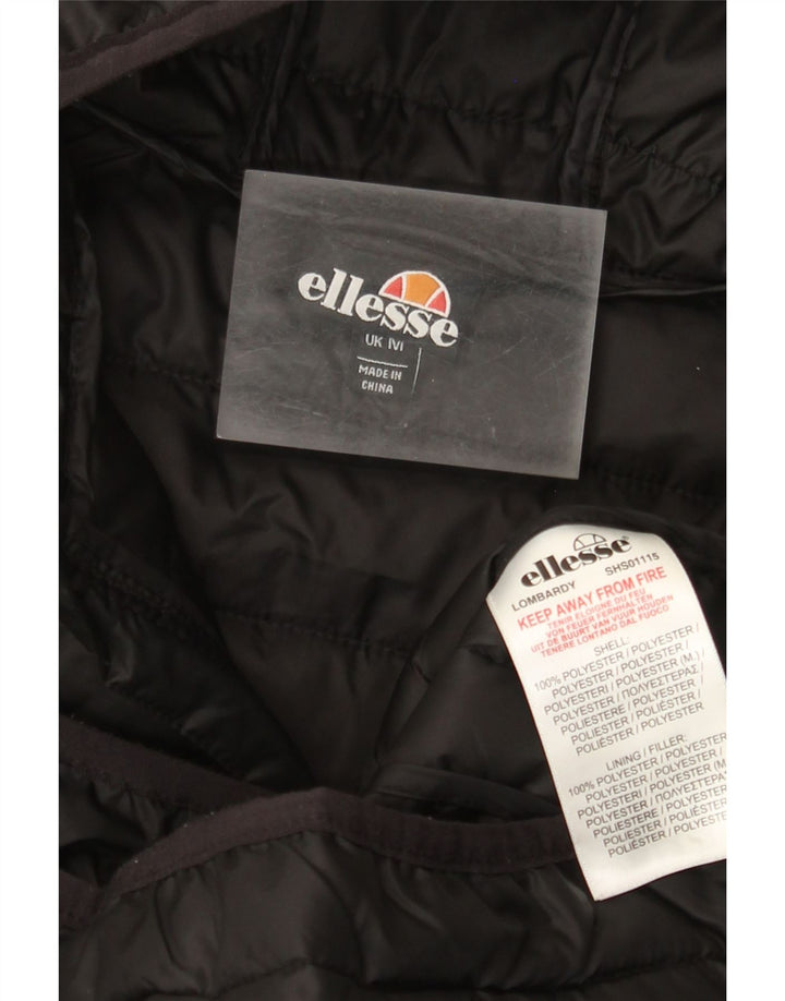 Ellesse Herren-Jacke mit Kapuze, gepolstert, UK 38, Mittelschwarz, Polyester