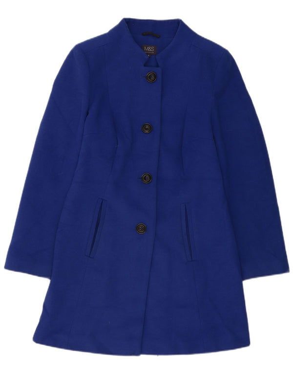 Marks & Spencer Damenmantel UK 8 Small Blau Polyester
