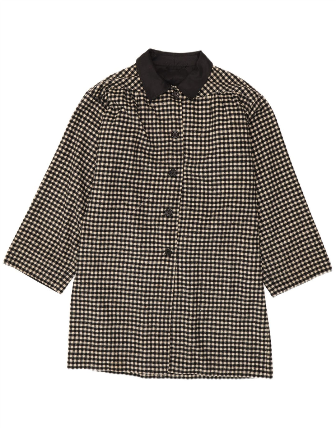 Vintage Damen Mantel UK 18 XL Schwarz Gingham