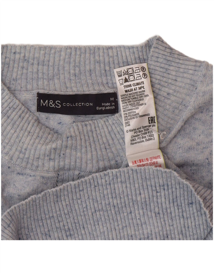 Marks & Spencer Damen-Pullover mit Rundhalsausschnitt, Gr. 14, Mittelblau meliert