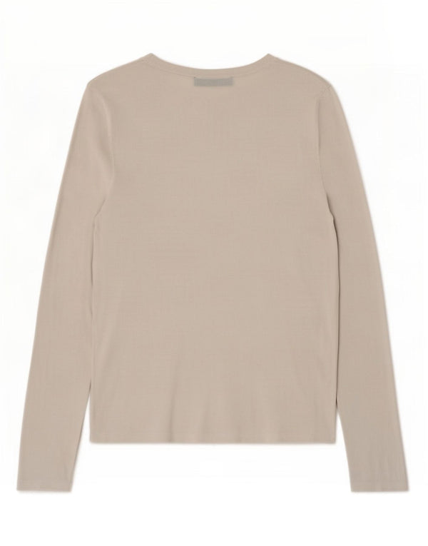 Zara Damen Top Langarm UK 12 Mittelgraue Viskose