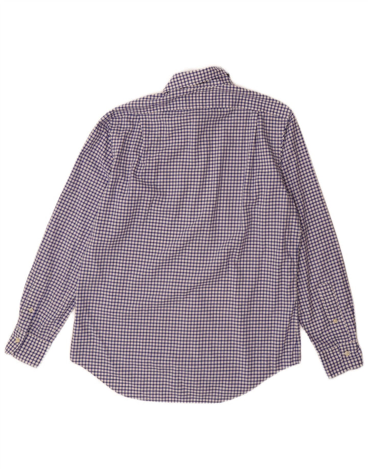 Polo Ralph Lauren Herrenhemd aus mittelblauer Gingham-Baumwolle