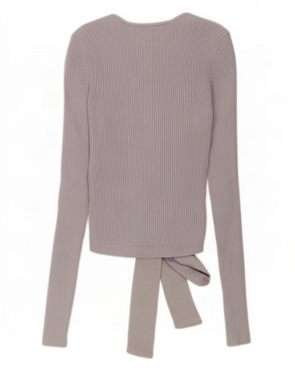 Zara Womens Crop Wrap Cardigan Top UK 8 Small Blue Viscose