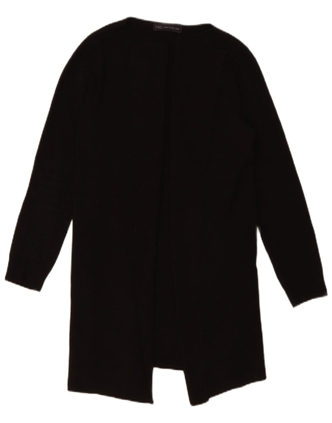 Marks & Spencer Damen Longline Open Cardigan Pullover UK 10 Small Schwarz