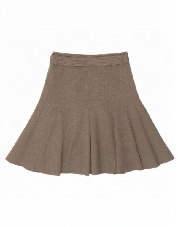 Marks & Spencer Damen ausgestellter Rock UK 12 Medium W30 Beige Polyester