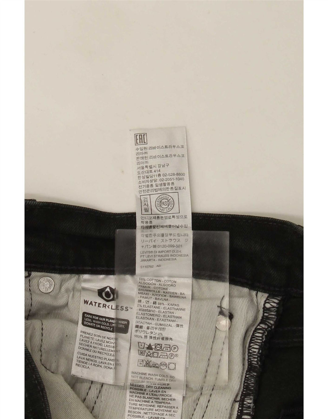 Levi's Herren Slim Jeans W30 L32 Schwarze Baumwolle