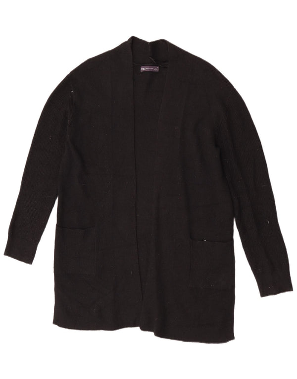 Marks & Spencer Damen Longline Open Cardigan Pullover UK 12 Medium Schwarz