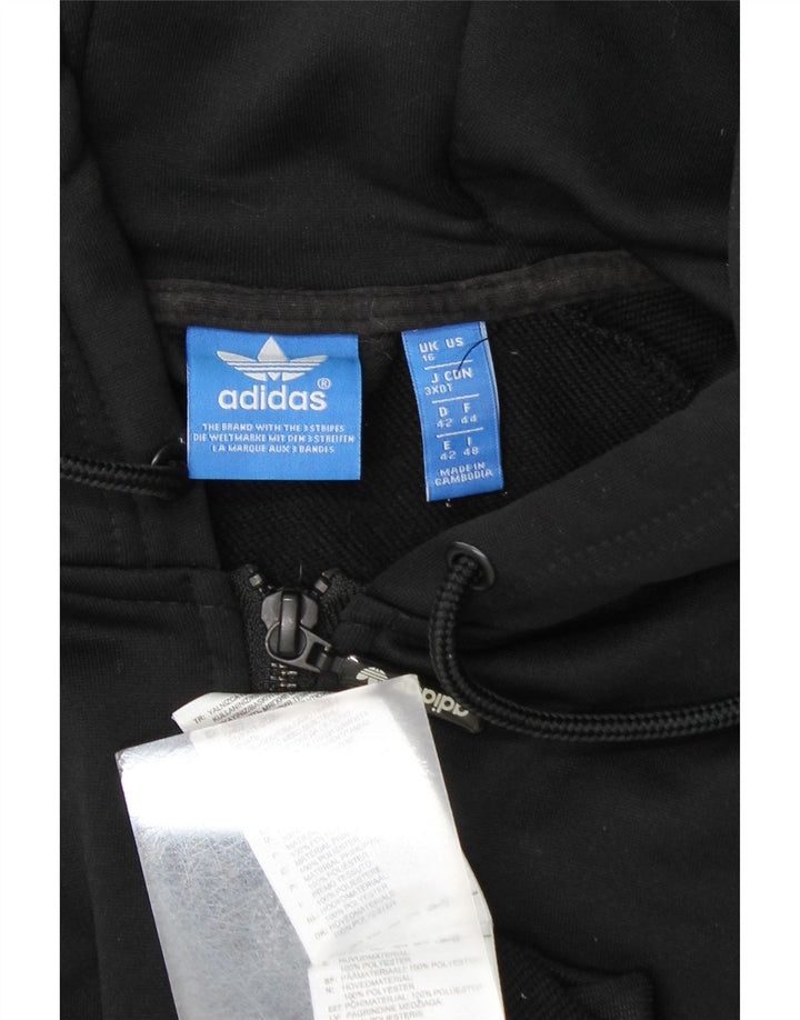 Adidas Damen-Trainingsanzug-Top-Jacke, UK 16, Größe L, Schwarz, Colourblock-Polyester
