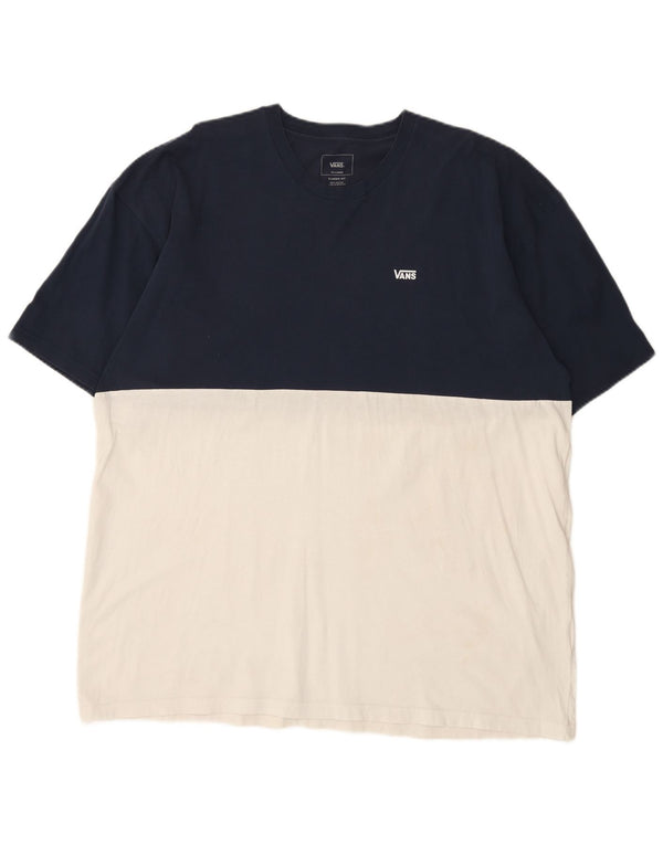 Vans Herren-T-Shirt mit klassischer Passform und Grafik, 2XL, blaue Farbblock-Baumwolle