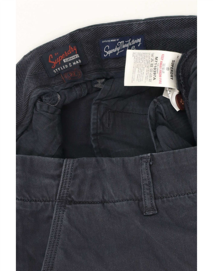 Superdry Herren-Chinoshorts W32, mittelmarineblaue Baumwolle