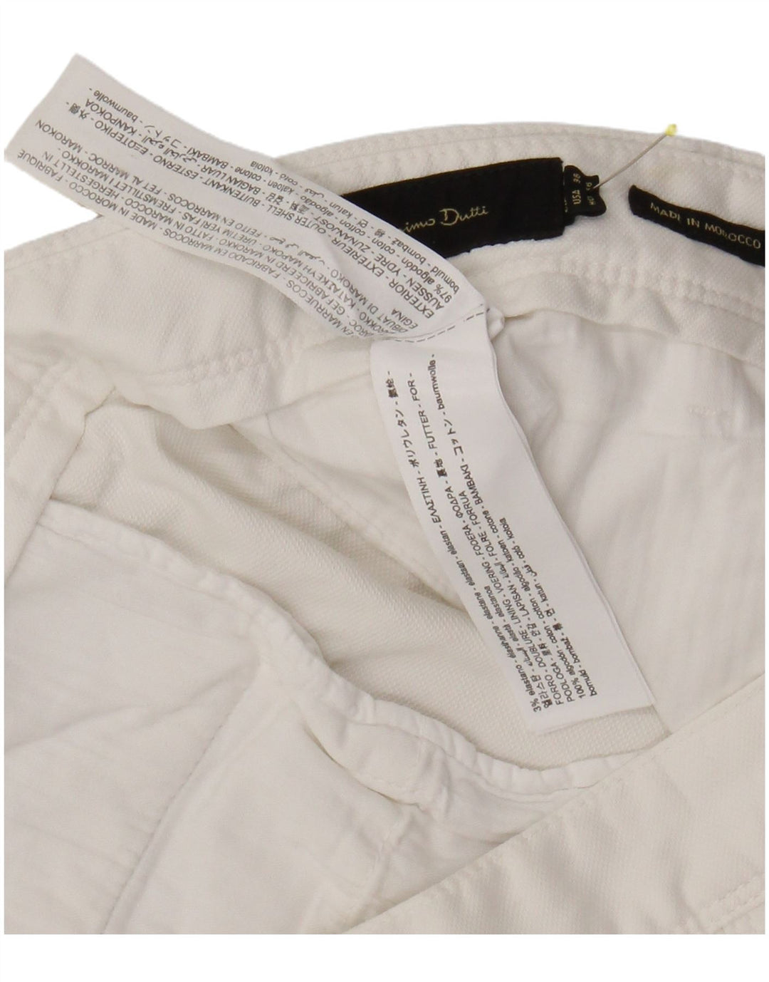 Massimo Dutti Herren Chinoshorts EU 46 XL W38 Weiße Baumwolle