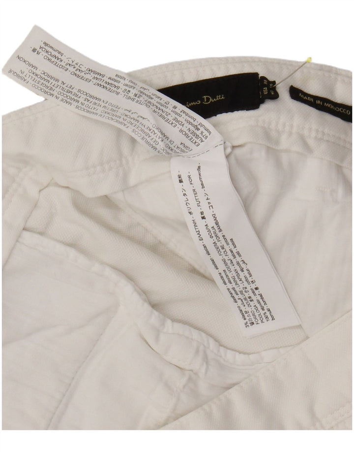 Massimo Dutti Herren Chinoshorts EU 46 XL W38 Weiße Baumwolle