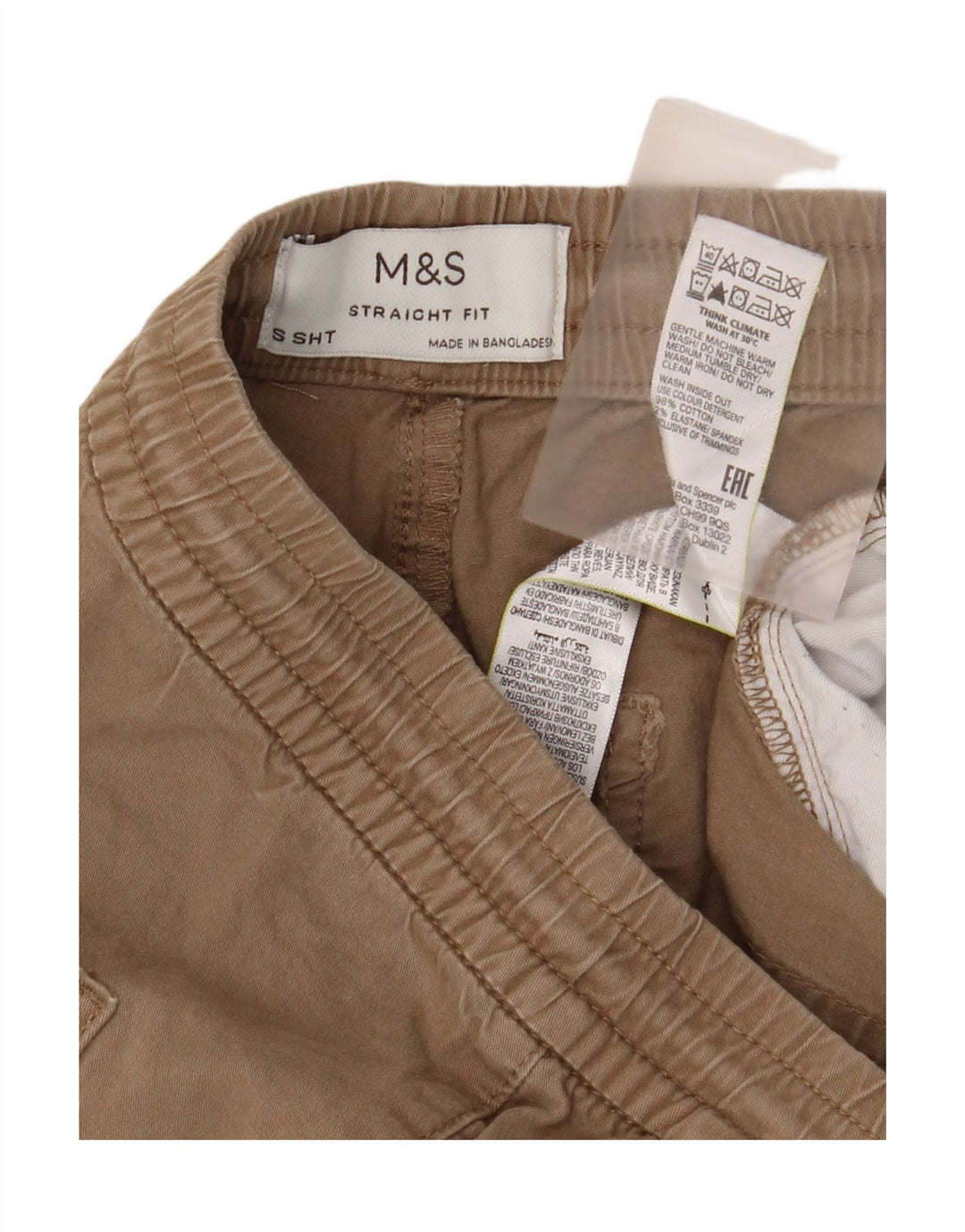 Marks & Spencer Herren-Chinohose, normale Passform, gerade Passform, klein, braune Baumwolle